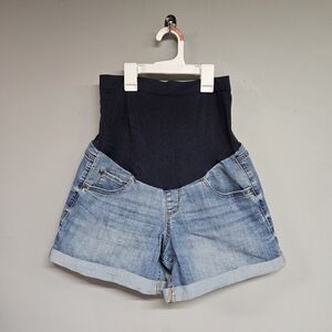 a:glow Blue Jean Maternity Shorts Women's 6 Boyfriend Style